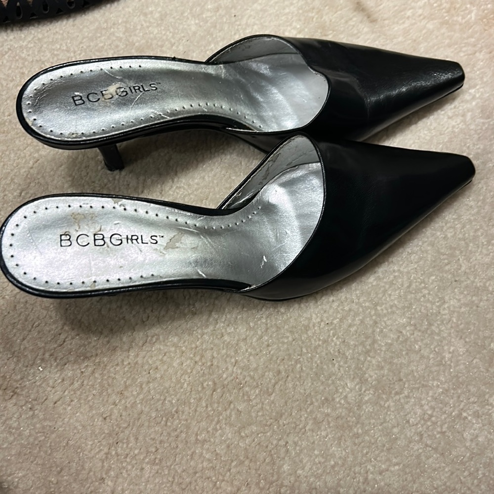 Slip in black heels
